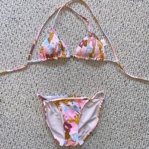 Matching multi colored bikini set